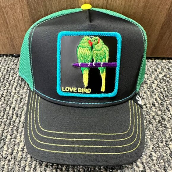 Goorin Animal Farm Trucker Snapback Baseball Hat Twitterpated Love Bird Parrot